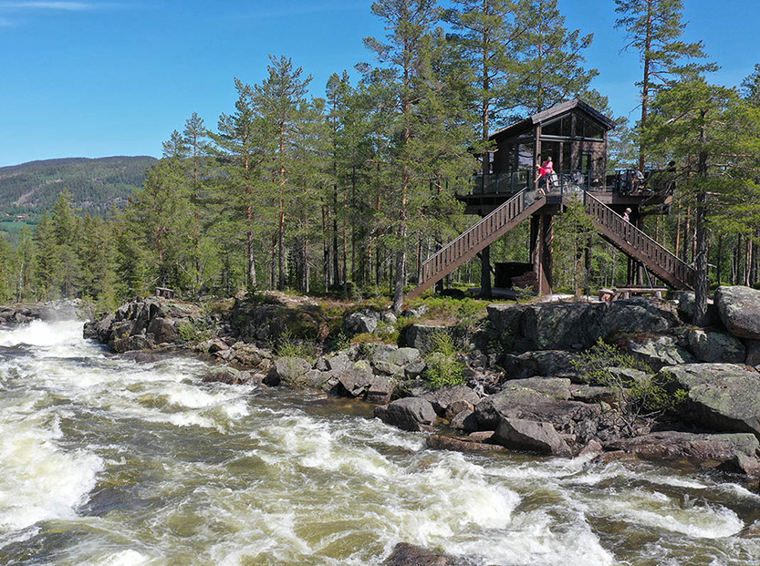 Tretopphyttene til Fosstopp ligger rett ved den mektige elva Aurdøla og villmarksparadiset Vassfaret.